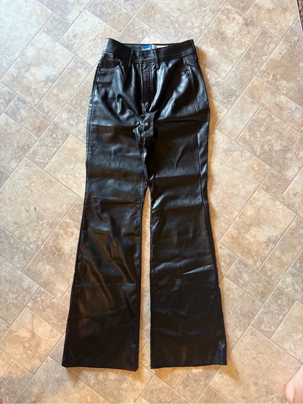 Blank NYC Black Faux Leather Flare Pants